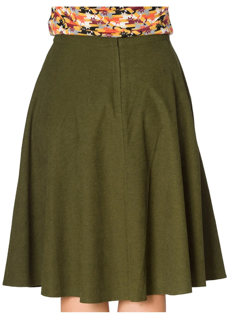 Banned Sophicated 50's Swing Skirt Green