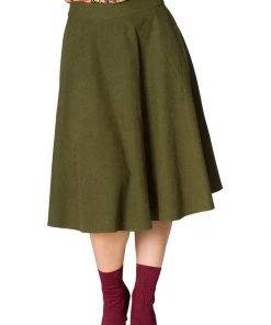 Banned Sophicated 50's Swing Skirt Green