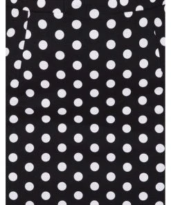 Banned Polkadot Frill 50's Pencil Skirt Black New In