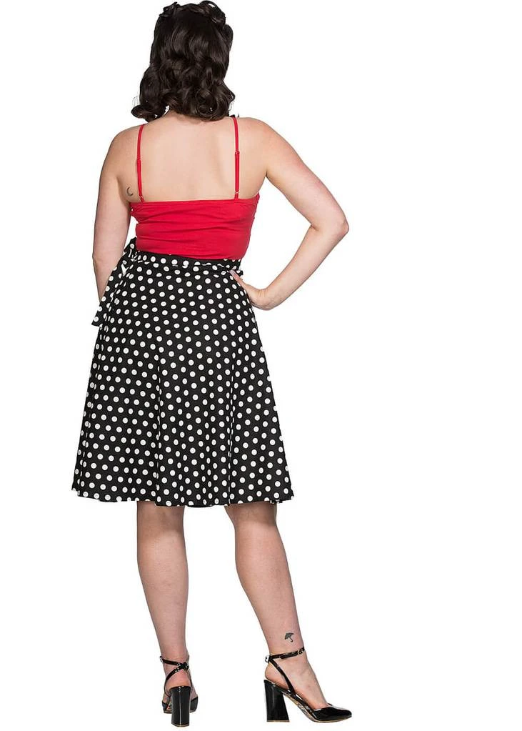 Banned Polka Mix 50's Wrap Swing Skirt Black New In