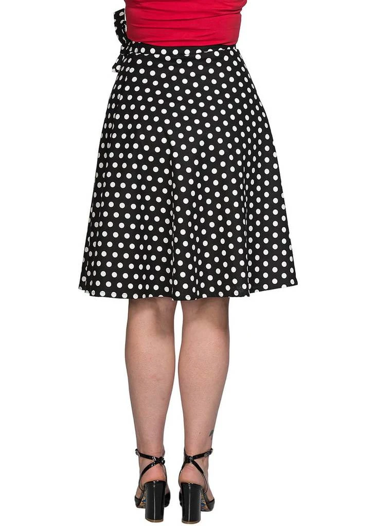 Banned Polka Mix 50's Wrap Swing Skirt Black New In
