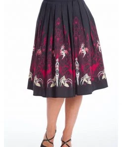 Banned Vixens Spider 50's Swing Skirt Black