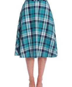 Banned Treat Me Tartan 50's Swing Skirt Mint
