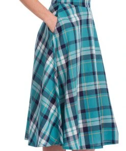 Banned Treat Me Tartan 50's Swing Skirt Mint