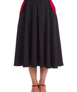 Banned Good Vs. Bad Devil 50's Swing Skirt Black