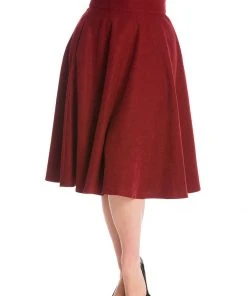 Banned I'm Yours 50's Swing Skirt Burgundy New In
