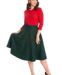 New In Banned I'm Yours 50's Swing Skirt Green