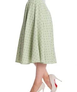 Banned Dot Days Polkadot 50's Swing Skirt Green