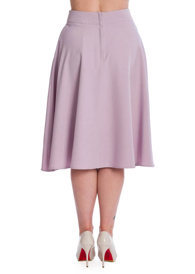 New In Banned Summer Staple 50's Swing Skirt Lilac Purple