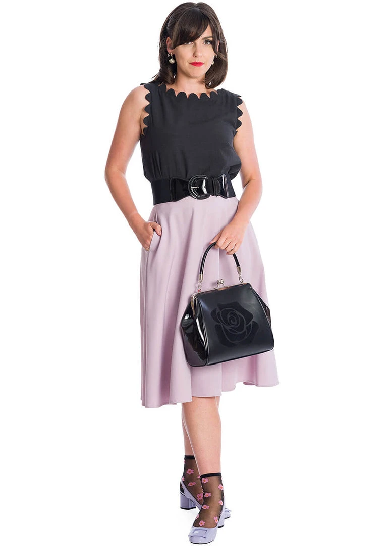 New In Banned Summer Staple 50's Swing Skirt Lilac Purple