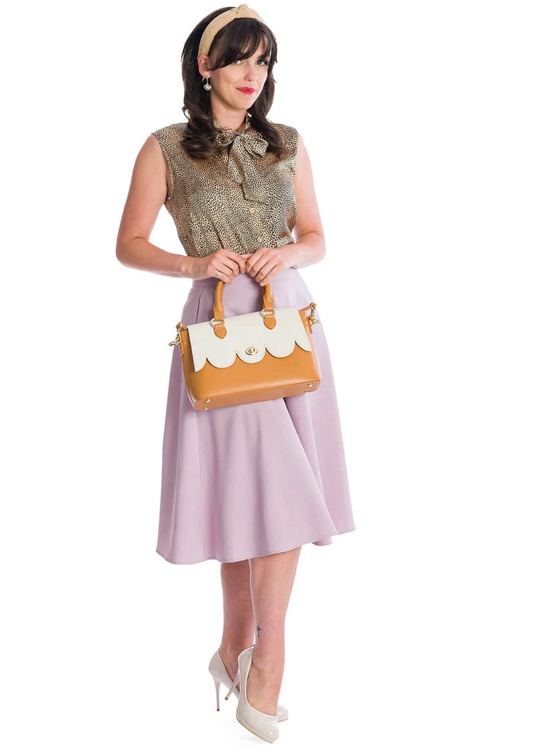 New In Banned Summer Staple 50's Swing Skirt Lilac Purple