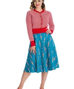New In Banned Regatta Girl 50's Swing Skirt Blue