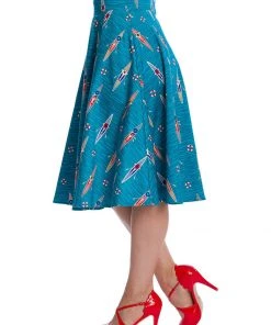 New In Banned Regatta Girl 50's Swing Skirt Blue