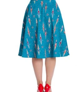New In Banned Regatta Girl 50's Swing Skirt Blue