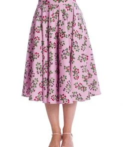 New In Banned Summer Berry 50's Swing Skirt Lilac Purple