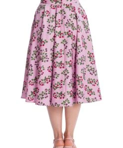 New In Banned Summer Berry 50's Swing Skirt Lilac Purple