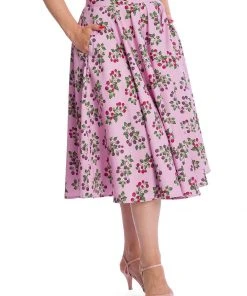 New In Banned Summer Berry 50's Swing Skirt Lilac Purple