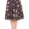 New In Banned Fleur De Nuit 50's Swing Skirt Black