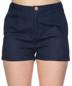 New In Banned Diner Days 50's Shorts Dark Blue