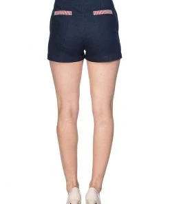 New In Banned Diner Days 50's Shorts Dark Blue