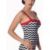 New In Banned Black Coffee Bathingsuit Black White