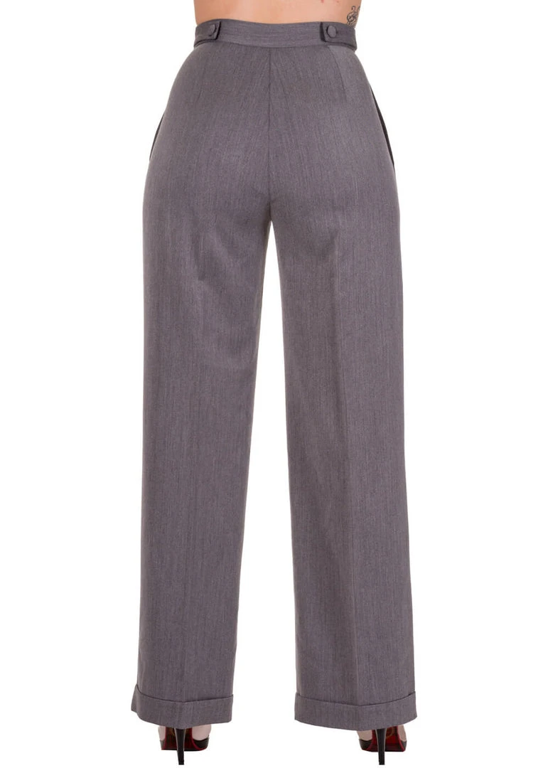 New In Banned Party On 40's Pantalon Trousers Grey