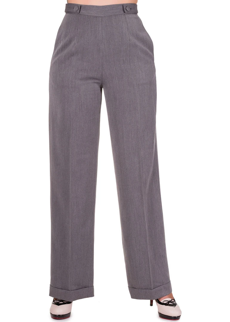 New In Banned Party On 40's Pantalon Trousers Grey