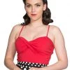 New In Banned Wrap Front 50's Top Red