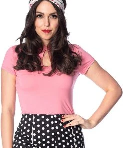 Banned Mandarin Collar 40's Top Pink