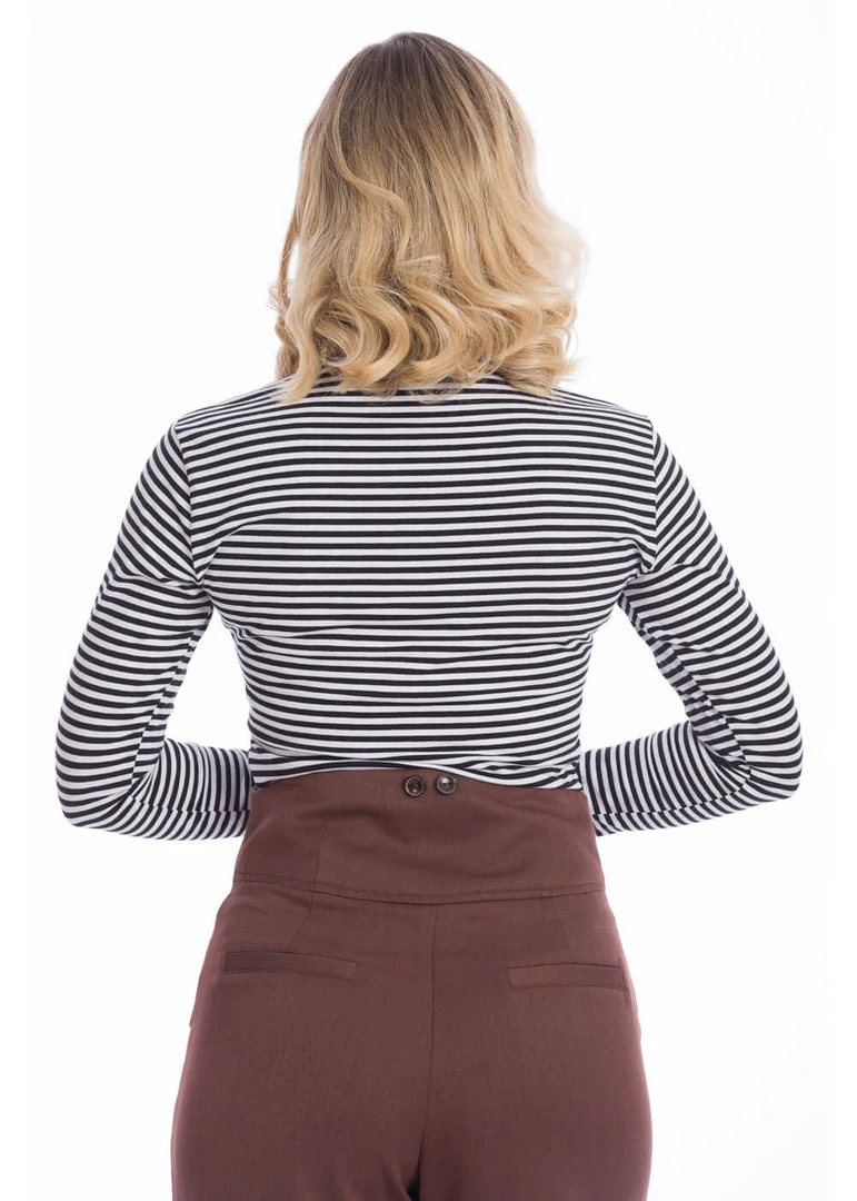 Banned Winter Stripe 60's Top Black New In