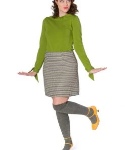 New In Banned Bow 60's Top Khaki Green