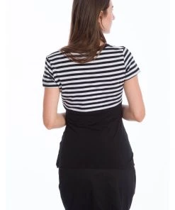Banned Candy Stripe Sailor 40's Top Black New In