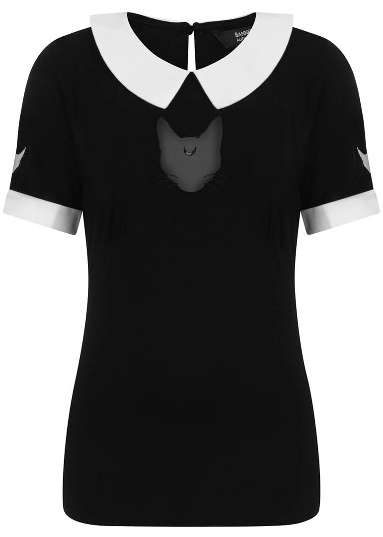 Banned Darkness Cat Top Black New In