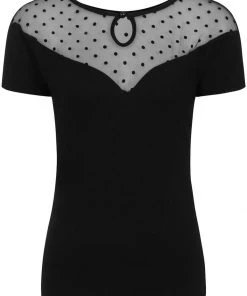 Banned Smoulder Polkadot 50's Top Black