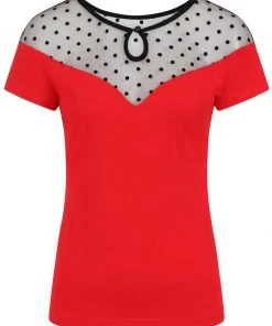 Banned Smoulder Polkadot 50's Top Red