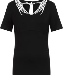 Banned Skeleton Heart Top Black New In