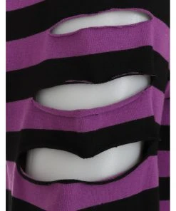 Banned Chantrea Stripe 80's Top Purple