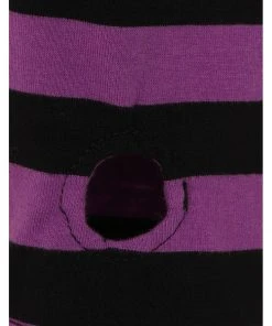 Banned Chantrea Stripe 80's Top Purple