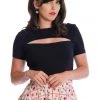Banned Rose Top Black