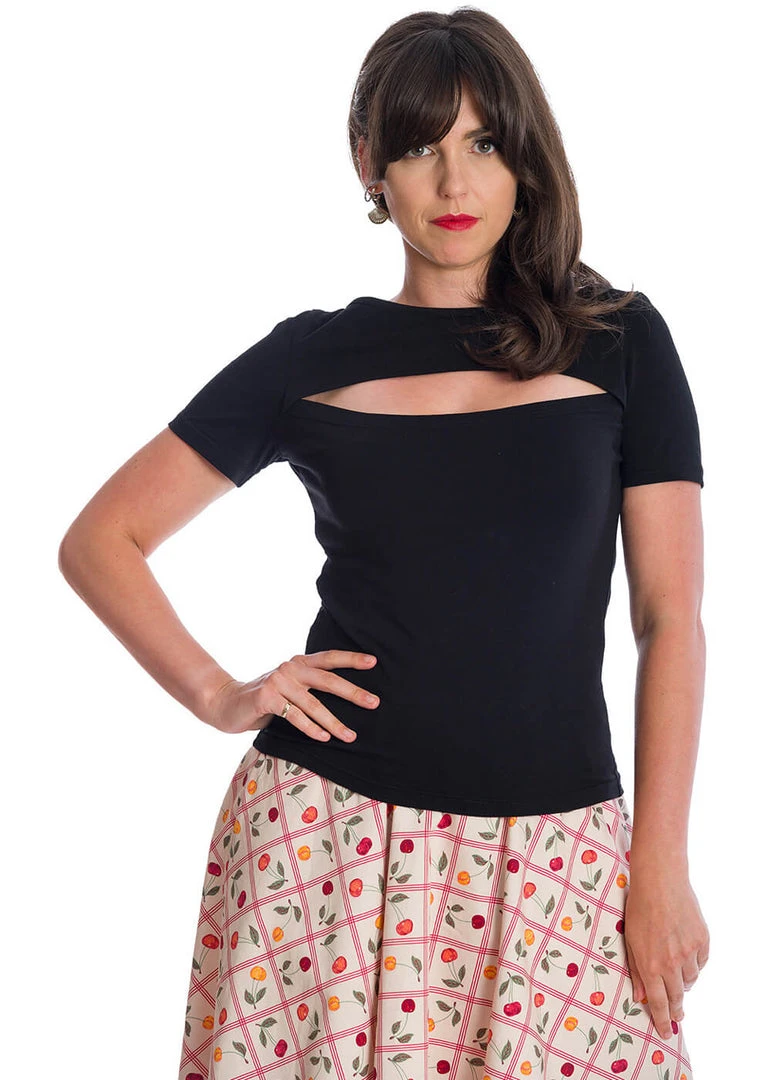 Banned Rose Top Black