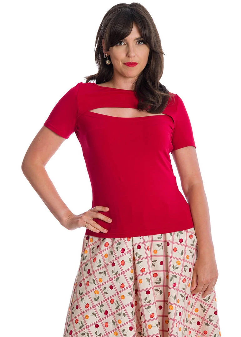New In Banned Rose Top Red