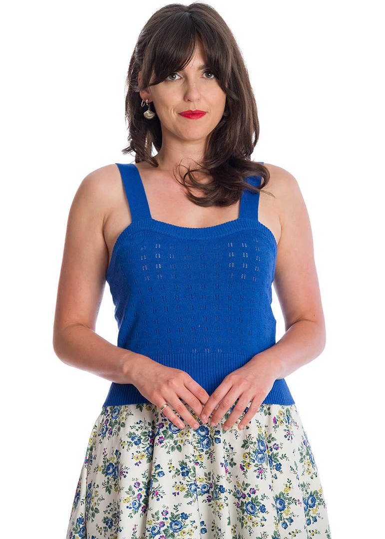 Banned Dora Strap 50's Top Blue