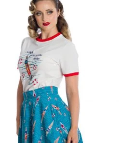 Banned Wish You Were Here Boat T-Shirt White New In