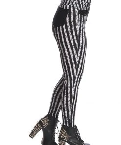 New In Banned Spooky Nightwalks Trousers Black White