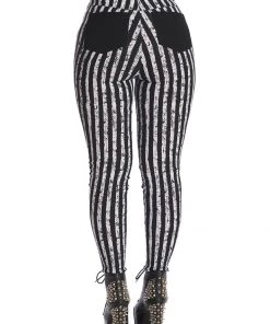 New In Banned Spooky Nightwalks Trousers Black White