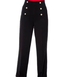 Banned Adventures Ahead 40's Trousers Black