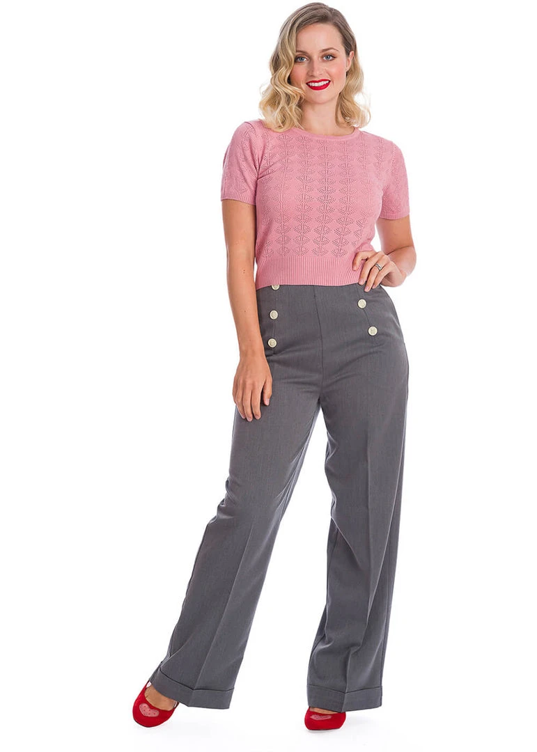 New In Banned Adventures Ahead 40's Trousers Grey