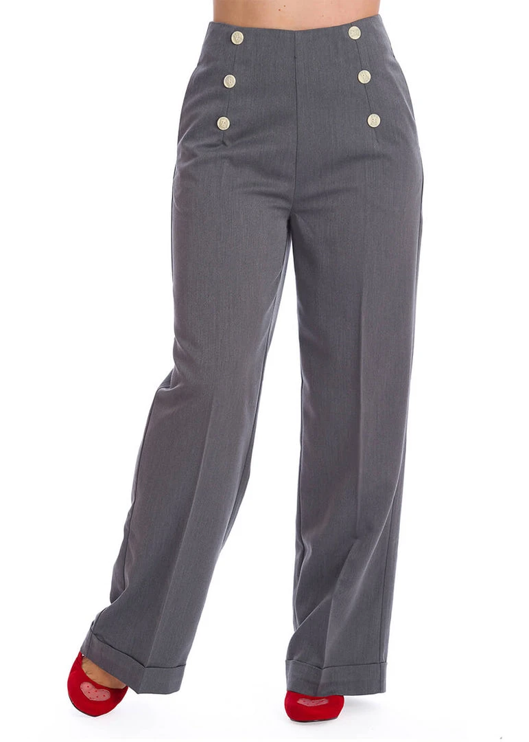 New In Banned Adventures Ahead 40's Trousers Grey
