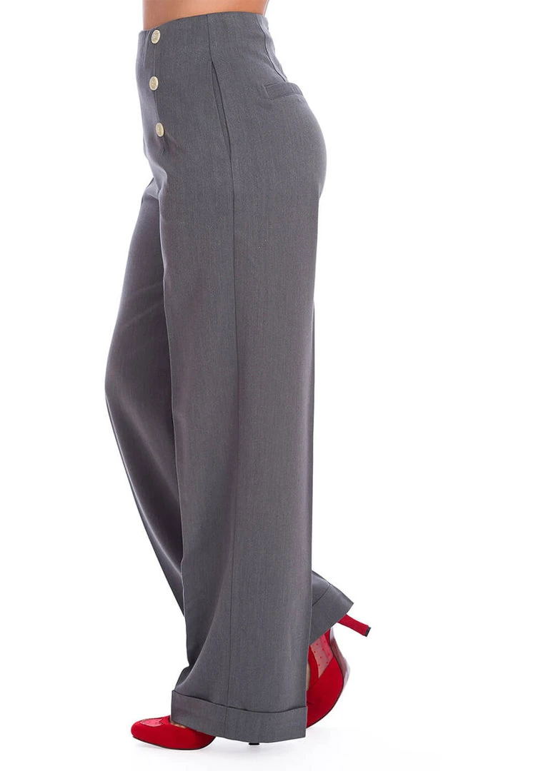 New In Banned Adventures Ahead 40's Trousers Grey