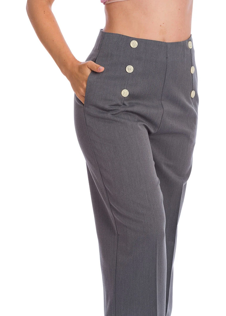 New In Banned Adventures Ahead 40's Trousers Grey